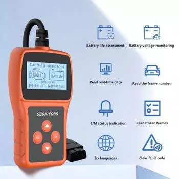 Сканер OBD2 Автомобильный код Неисправность двигателя Bluetooth-совместимый считыватель Размер соединения Компактная CAN-диагностика