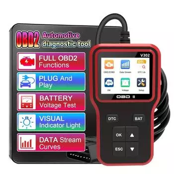 Сканер Obd2 - красный, USB-считыватель кодов неисправностей двигателя автомобиля и диагностический инструмент для всех транспортных средств с протоколом OBD II красный