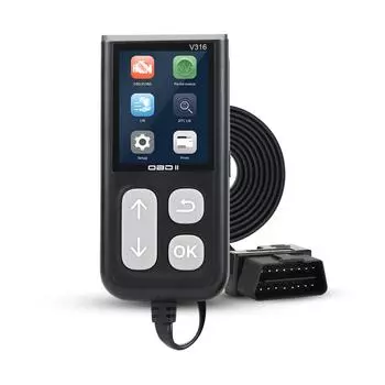 Сканер V316 OBD2 Считыватель автомобильных кодов с Bluetooth, неисправность двигателя, считывание кодов, очистка кодов, просмотр данных стоп-кадра, проверка готовности I/M, диагностическое сканирование CAN 12x5.7x1.55cm чёрный