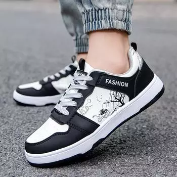 Skateboard Shoes Mens Sneakers Casual Summer Leather Platform Fashion Outdoor Hiking Luxury Designer Sport Tennis Loafers 39 белый