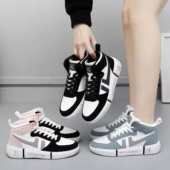 Skateboard Shoes Women high top Sneakers children Jogging Sport Flat Shoe Female Leather Tourism Waterproof Casual Running Board 32