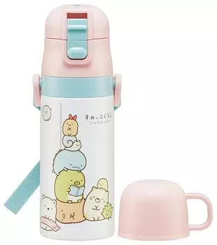Skater 2WAY Stainless Steel Kids Water Bottle with Cup 350ml Sumikkogurashi Girls Children s SKDC3-A