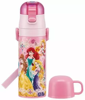Skater 2WAY Stainless Steel Water Bottle with Cup Princess 19 Disney 430ml SKDC4 Children s
