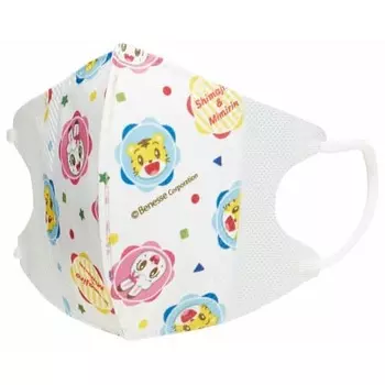 Skater 3-layer non-woven 3D mask for children, 10 pieces, Shimajiro 18, 12 x 10 cm MSKS3