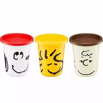 Skater 3 Tumblers with Straws 320ml Snoopy Face Peanuts Made in Japan SIH3ST