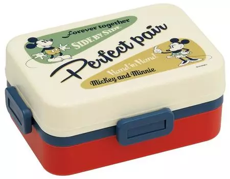 Skater 4 Point Lock Cold Lunch Box 580ml Bento Box Mickey Mouse Minnie Mouse Badge Collection Disney HZFL6