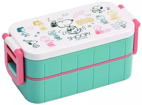 Skater Antibacterial 2 Tier Lunch Box 600ml Bento Box Snoopy Awesome Peanuts Made in Japan YZW3AG-A