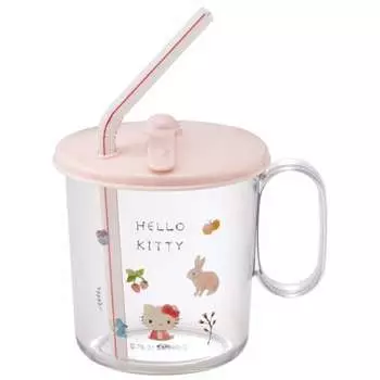 Skater Antibacterial Ag+ Straw Cup with Cap Kitty Forest Friend Sanrio SKJ6AG Made in Japan