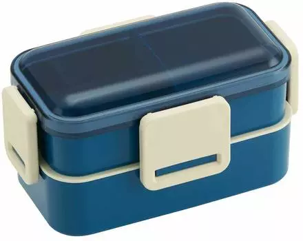 Skater Antibacterial Fluffy 2 Tier Lunch Box 600ml Retro French Navy Made in Japan PFLW4AG Ag+
