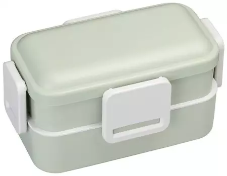 Skater Antibacterial Fluffy Dome Lid 2 Tier Bento Box 600ml Dull Green Made in Japan PFLW4AG-A