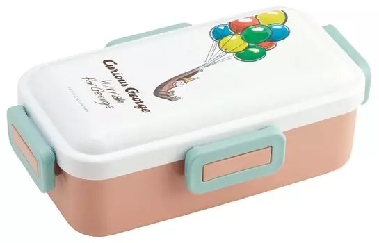 Skater Antibacterial Fluffy Dome Lid Bento Box 530ml Curious George Classic Made in Japan PFLB6AG-A
