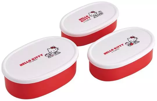 Skater Antibacterial Lunch Box Storage Container Set of 3 Kitty Tiny Chum Sanrio Girls Made in Japan & SRS3SAG-A