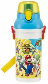Skater Antibacterial Plastic Water Bottle 480ml Super Mario 21 Boys Made in Japan PSB5SANAG Children s Ag+ -A
