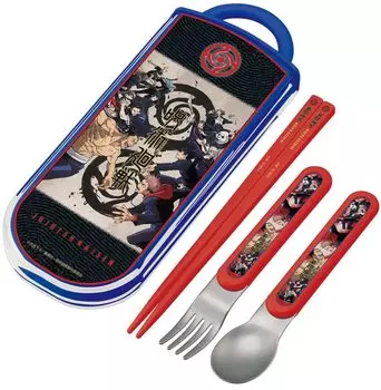 Skater Antibacterial Slide Trio Set Lunch Box Chopsticks Spoon Fork Jujutsu Kaisen Made in Japan Children s TACC2AG-A