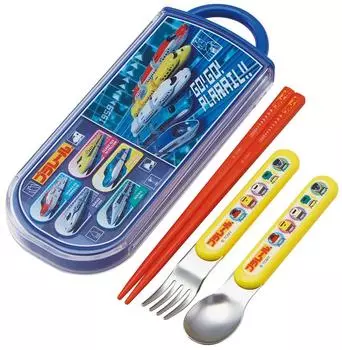 Skater Antibacterial Slide Trio Set Lunch Box Chops Spoon Fork Plarail 22 Boys Made in Japan Children TACC2AG-A