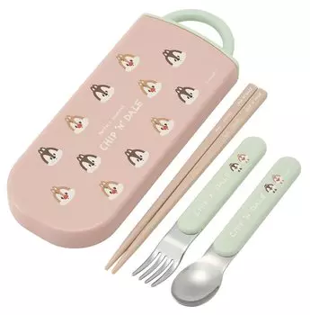 Skater Antibacterial Slide Trio Set Lunch Box Chops Spoon Fork Disney Chip Dale Dull Made in Japan Children & TACC2AG-A