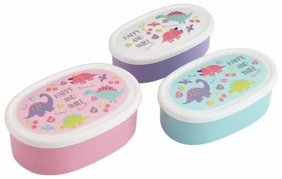 Skater Antibacterial Storage Container Set of 3 Happy Smile Made in Japan SRS3SAG Ag+ &