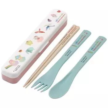 Skater Antibacterial Trio Set Chopsticks Spoon Fork Sanrio Characters x Akiko Obuchi Sanrio Made in Japan TAC1AG-A
