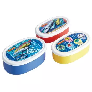 Skater Антибактериальный контейнер для хранения ланч-боксов, набор из 3 штук Plarail 22 для мальчиков, сделано в Японии SRS3SAG-A