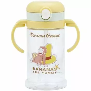 skater baby mug 370ml with straw cup curious george 24 kshw2n-a