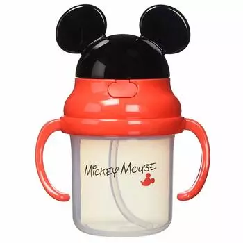 Skater Baby Straw Hopper Mug 230ml 3D Disney Mickey Mouse One Push Silicone Straw For ages 8 months and up Two-Handed KSH2-A