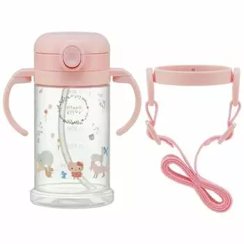 skater baby straw mug folding handle & shoulder type 2way type 370ml sanrio kitty recommended for ages 1 and up kshw2n-a