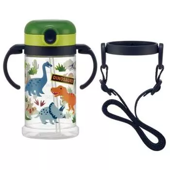 skater baby straw mug folding handle & shoulder type 2way type 370ml dinosaur dinosaur recommended for ages 1 and up kshw2n-a