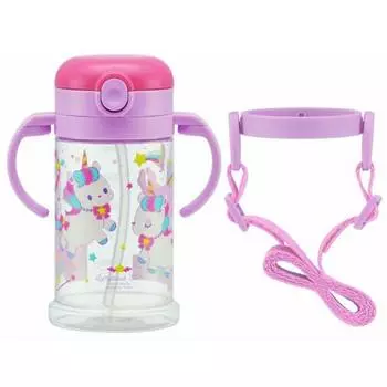 skater baby straw mug folding handle & shoulder type 2way type 370ml unicorn for ages 1 and up kshw2n-a