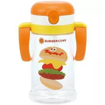 skater baby straw mug folding handle & shoulder type 2way type 370ml for ages 1 and up burger conks kshw2n