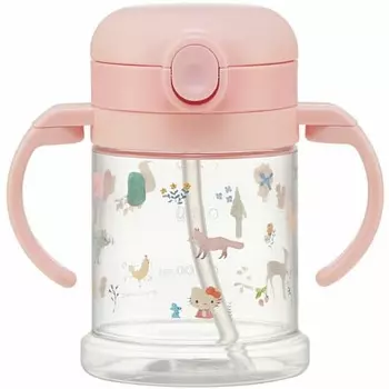 skater baby straw mug with two-handed handle 260ml foldable handle sanrio kitty recommended for ages 1 and up kshw1n-a