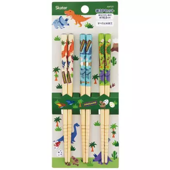 Skater Bamboo Chopsticks Chopsticks 16.5cm Set of 3 Dinosaur ANT2T-A