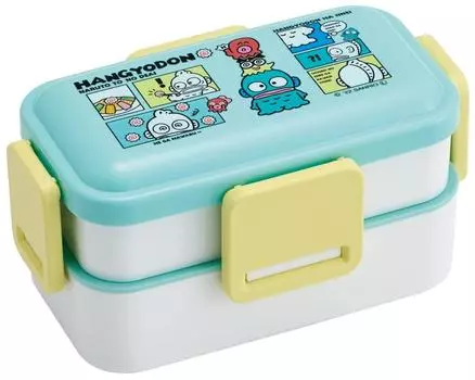 Skater Bento Box 2 яруса 600 мл для женщин антибактериальная пушистая купольная крышка сделано в Японии Sanrio Hangyodon Comic PFLW4AG