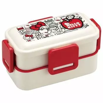 Skater Bento Box 2 яруса 600 мл для женщин антибактериальная пушистая куполообразная крышка Hello Kitty Food красный Sanrio Сделано в Японии PFLW4AG-A