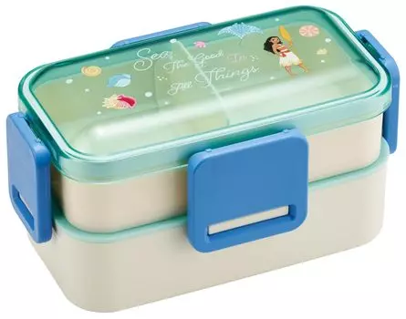 Skater Bento Box 2 яруса 600 мл для женщин антибактериальная пушистая купольная крышка сделано в Японии Disney Moana PFLW4AG