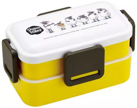 Skater Bento Box 2 Tiers 600ml for Women Antibacterial Fluffy Dome Lid Made in Japan Shaun the Sheep PFLW4AG