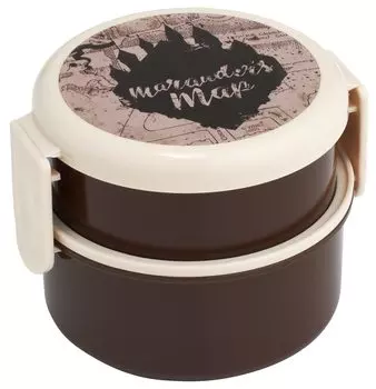 Skater Bento Box 500 мл 2-х уровневая круглая коробка для рисовых шариков антибактериальная Сделано в Японии Волшебный мир Карта Гарри Поттера ONWR1AG-A