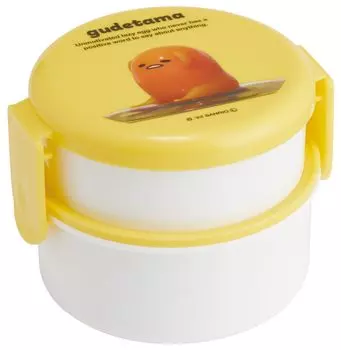 Skater Bento Box 500ml 2 Tier Round Rice Ball Case Antibacterial Made in Japan Gudetama 3D ONWR1AG-A