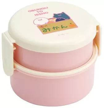 Skater Bento Box 500ml 2 Tier Round Rice Ball Case Antibacterial Made in Japan Comes with Stationery ONWR1AG-A
