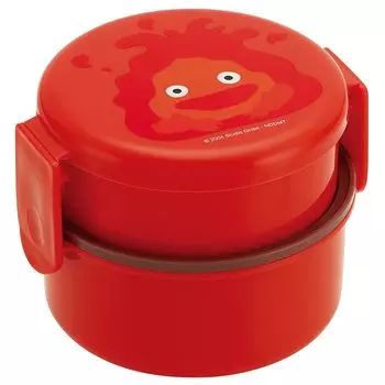 Skater Bento Box 500ml 2 Tier Round Rice Ball Case Antibacterial Made in Japan Moving Castle Calcifer Studio Ghibli Howl s ONWR1AG-A