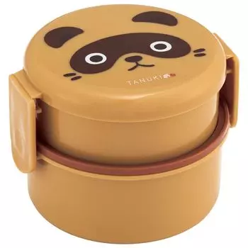 Skater Bento Box 500ml 2 Tier Round Rice Ball Case Antibacterial Made in Japan Raccoon ONWR1AG-A