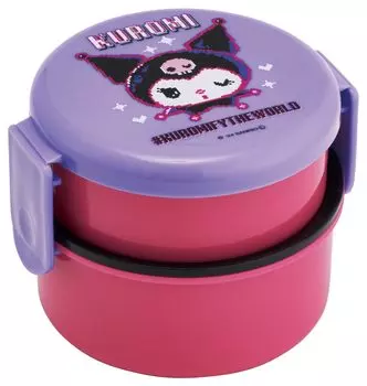 Skater Bento Box 500ml 2 Tier Round Rice Ball Case Antibacterial Made in Japan Sanrio Kuromi World ONWR1AG