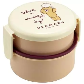Skater Bento Box 500ml 2 Tier Round Rice Ball Case Antibacterial Usamaru Made in Japan ONWR1AG-A