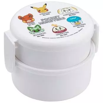 Skater Bento Box 500ml 2 Tier Round Rice Ball Case Antibacterial Pokemon Face Made in Japan ONWR1AG-A