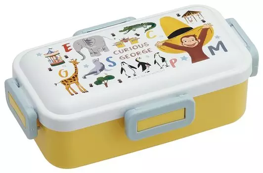 Skater Bento Box 530ml Antibacterial Fluffy Dome Lid For Women Made in Japan Curious George ZOO PFLB6AG