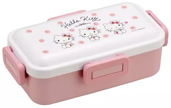 Skater Bento Box 530ml Antibacterial Fluffy Dome Lid For Women Made in Japan Sanrio Hello Kitty Watercolor Cosmetics PFLB6AG