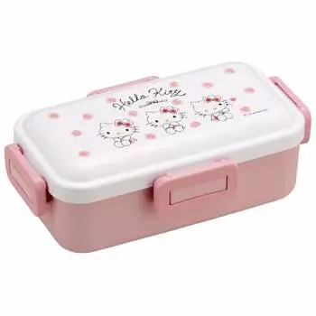 Skater Bento Box 530ml Antibacterial Fluffy Dome Lid For Women Made in Japan Sanrio Hello Kitty Watercolor Cosmetics PFLB6AG