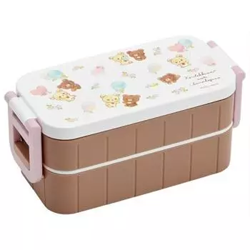 Skater Bento Box 600 мл антибактериальный 2 яруса для женщин Korilakkuma & Kogma сделано в Японии YZW3AG-A