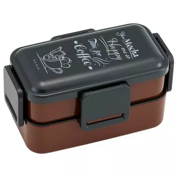 Skater Bento Box 850 мл антибактериальный пушистый 2 яруса большой емкости Tom Jerry Coffee сделано в Японии для мужчин и PFLW9AG-A