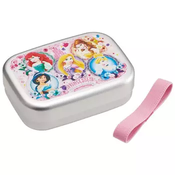 Skater Bento Box Aluminum 370ml Warm Ware Compatible for Children Disney Princess 24 Made in Japan ALB5NV-A