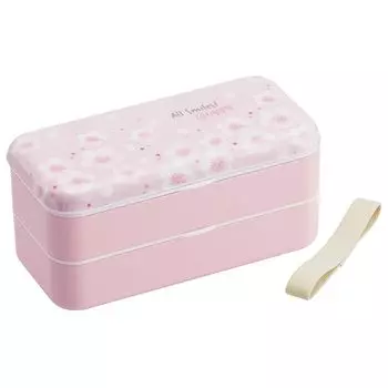 Skater Bento Box Cherry Blossom Pattern All Smile 600ml with Chopsticks Melamine Lid for Women Made in Japan SLBW6M-A